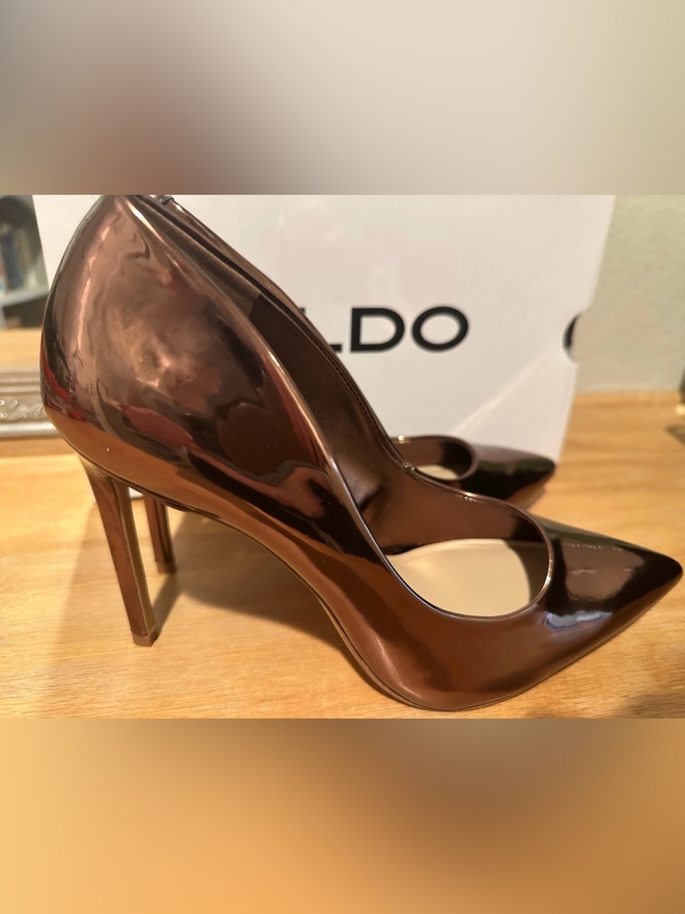 ALDO Metallic Bronze Pointed Toe Stiletto Pumps